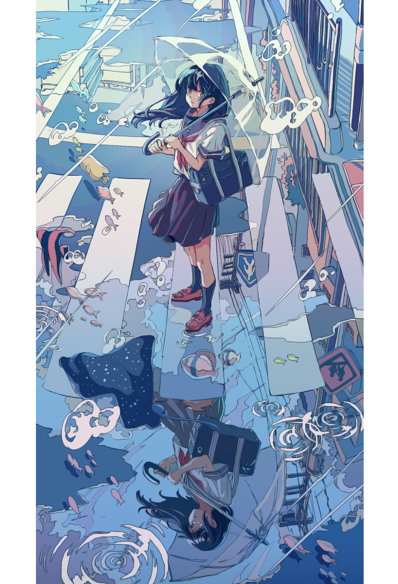 This is a pixiv picture whose title is 水たまり.