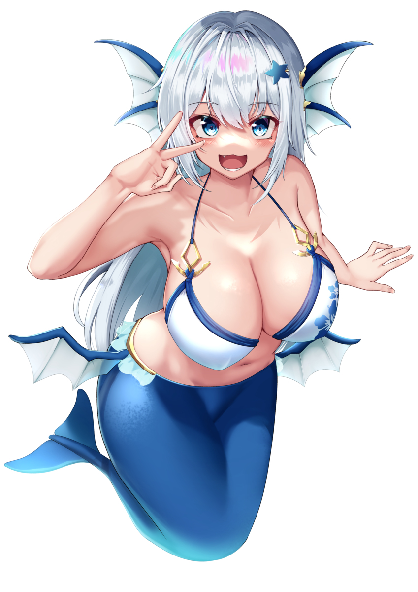This is a pixiv picture whose title is 人魚ちゃんリメイク.