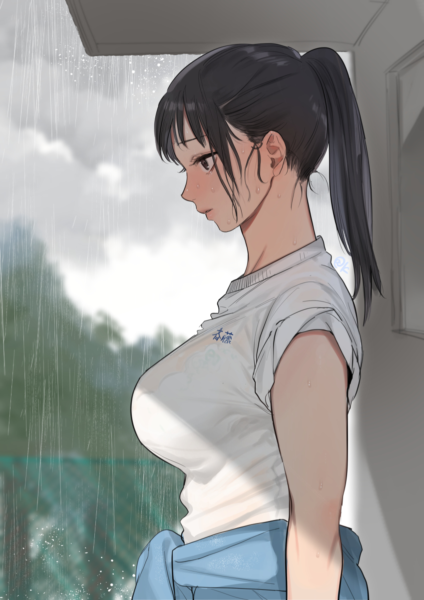 This is a pixiv picture whose title is 雨.