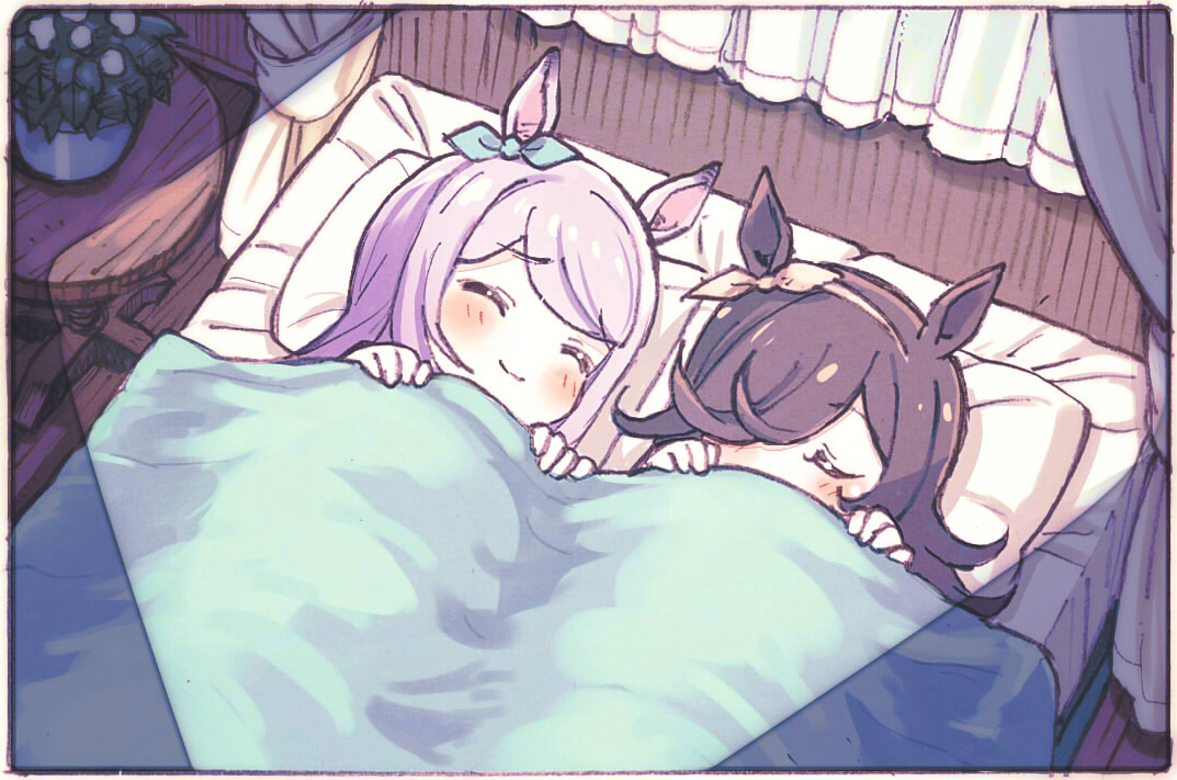 This is a pixiv picture whose title is ベッドまでついていくライスシャワー.