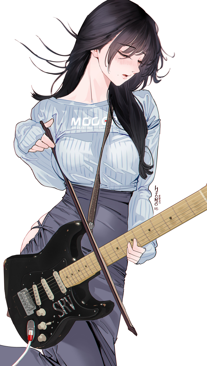 This is a pixiv picture whose title is 妹妹吉他第九课.