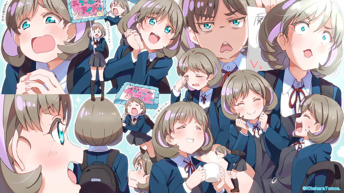 This is a pixiv picture whose title is 🍨唐可可(ﾀﾝｸｩｸｩ)ちゃん表情集.