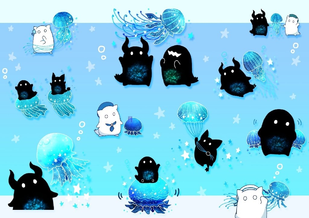 This is a pixiv picture whose title is ホシクイとホシクラゲスタンプ.