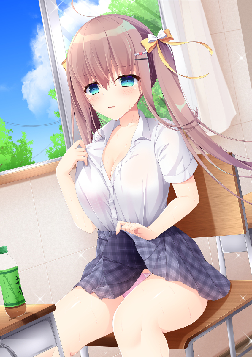 This is a pixiv picture whose title is 「あっつ…」.