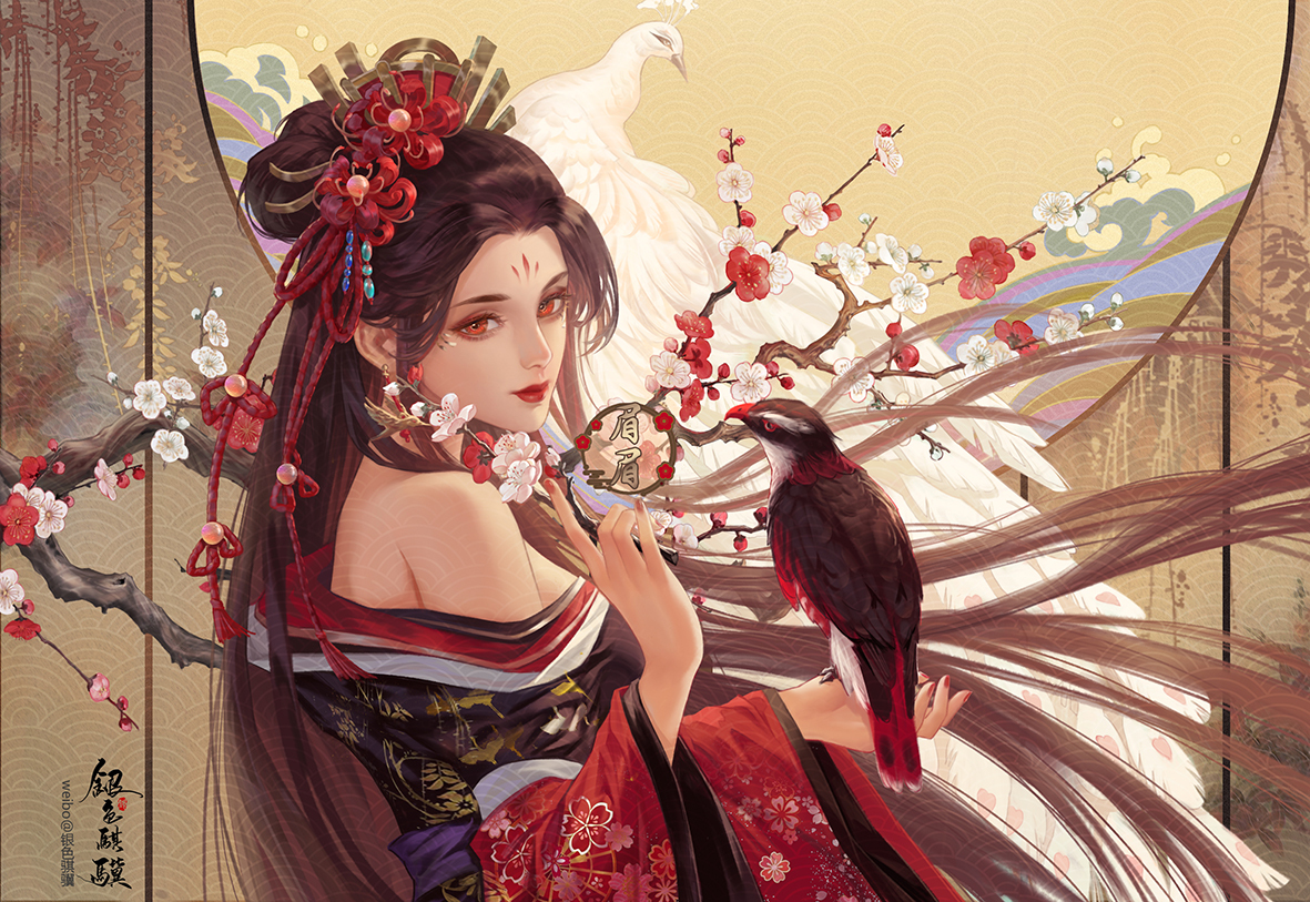 This is a pixiv picture whose title is 梅.