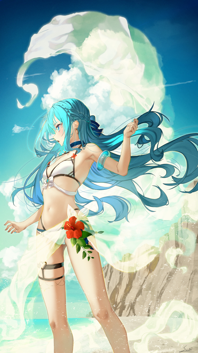 This is a pixiv picture whose title is 水着絵.