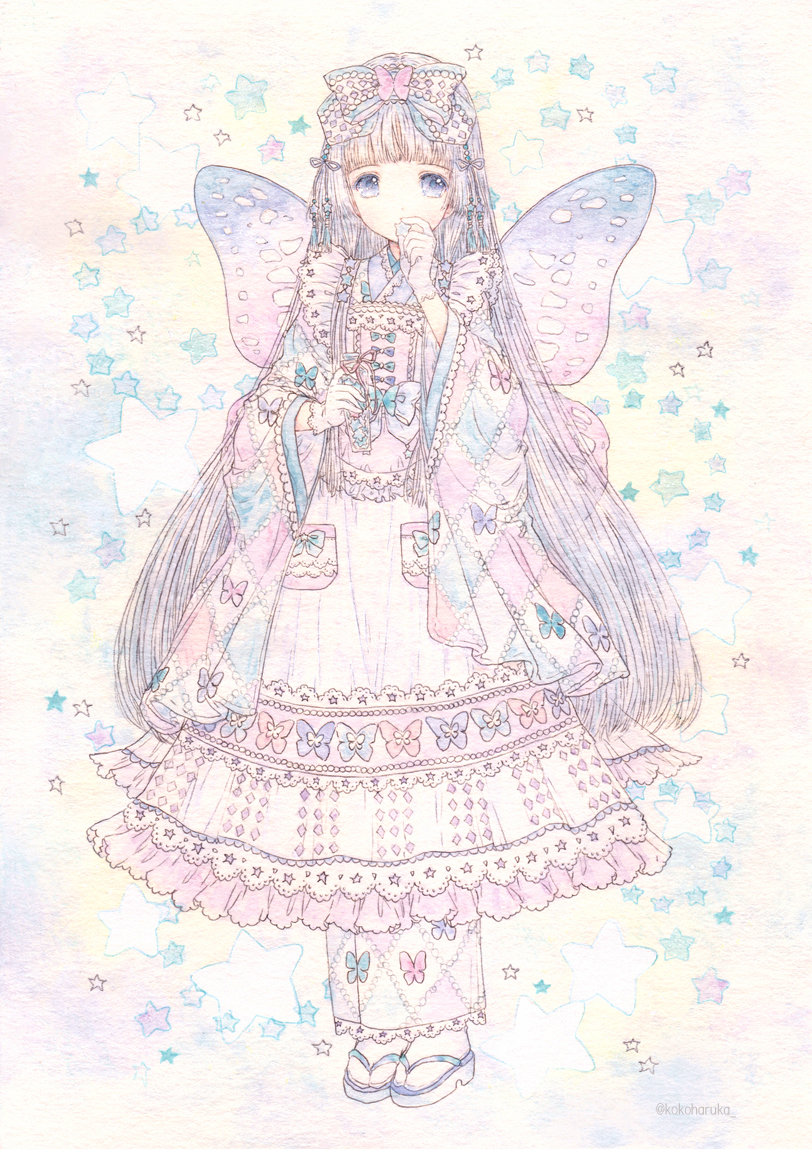 This is a pixiv picture whose title is 琥珀糖の精.