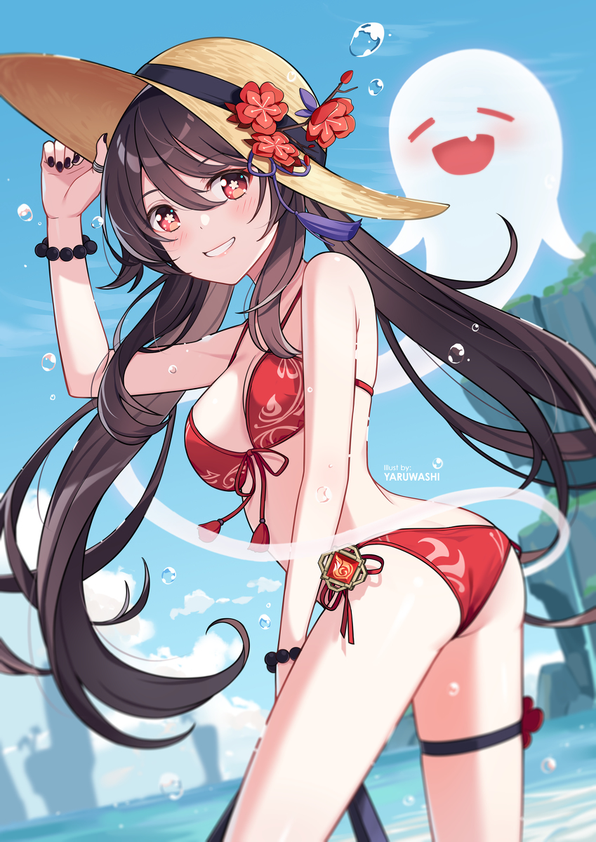 This is a pixiv picture whose title is 胡桃の夏休み.