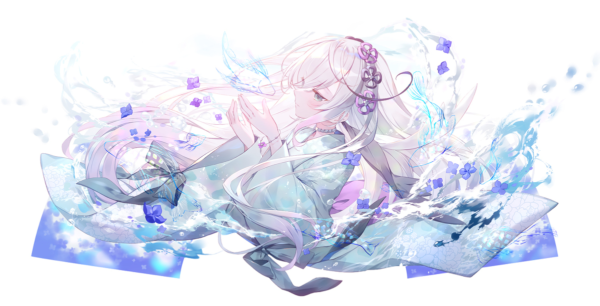 This is a pixiv picture whose title is 流水の扇.