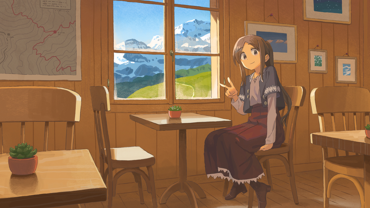 This is a pixiv picture whose title is 雪山と.