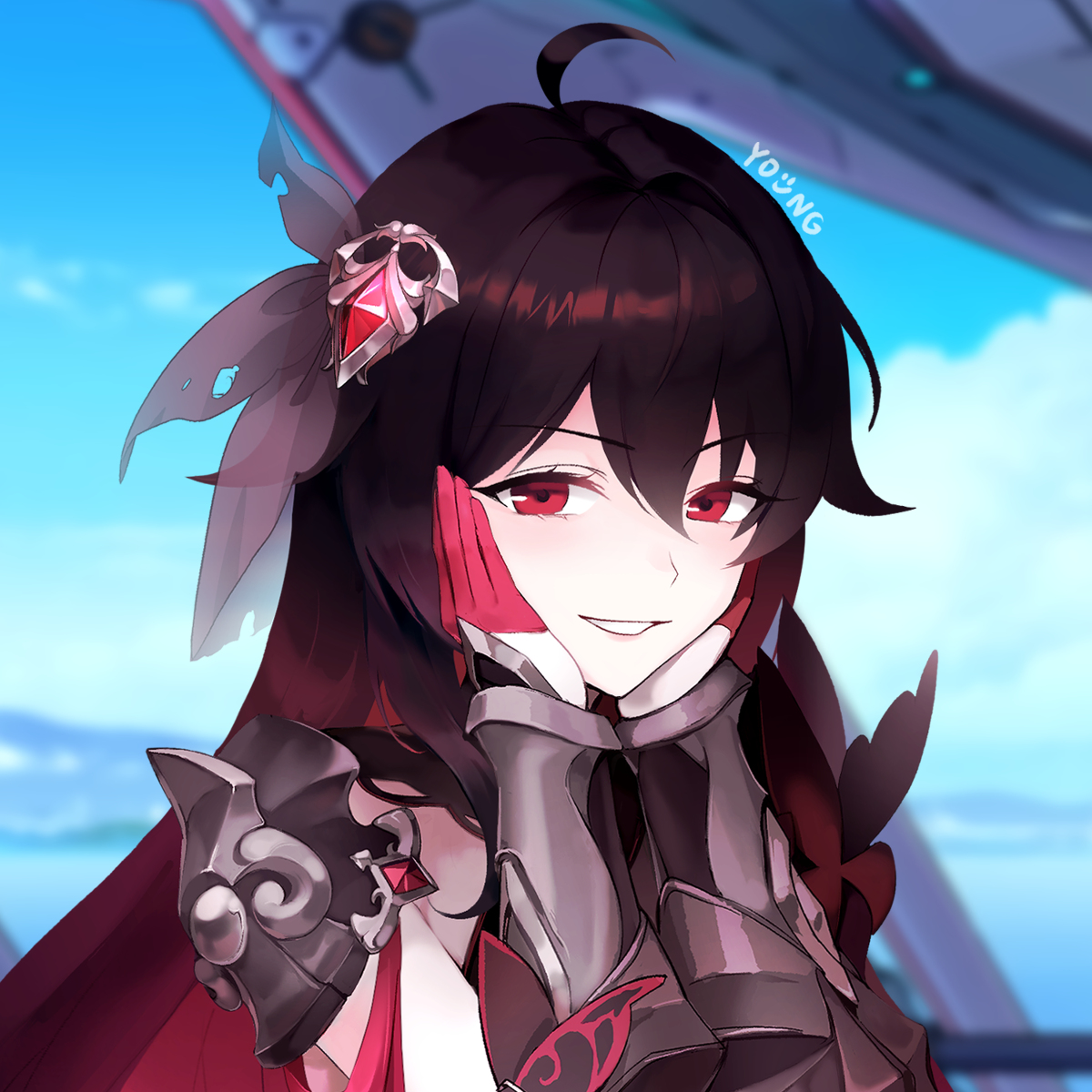 This is a pixiv picture whose title is 崩坏3-ゼーレ・フェレライ(red).