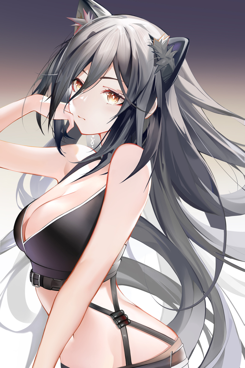 This is a pixiv picture whose title is 黑姐姐好帅啊.