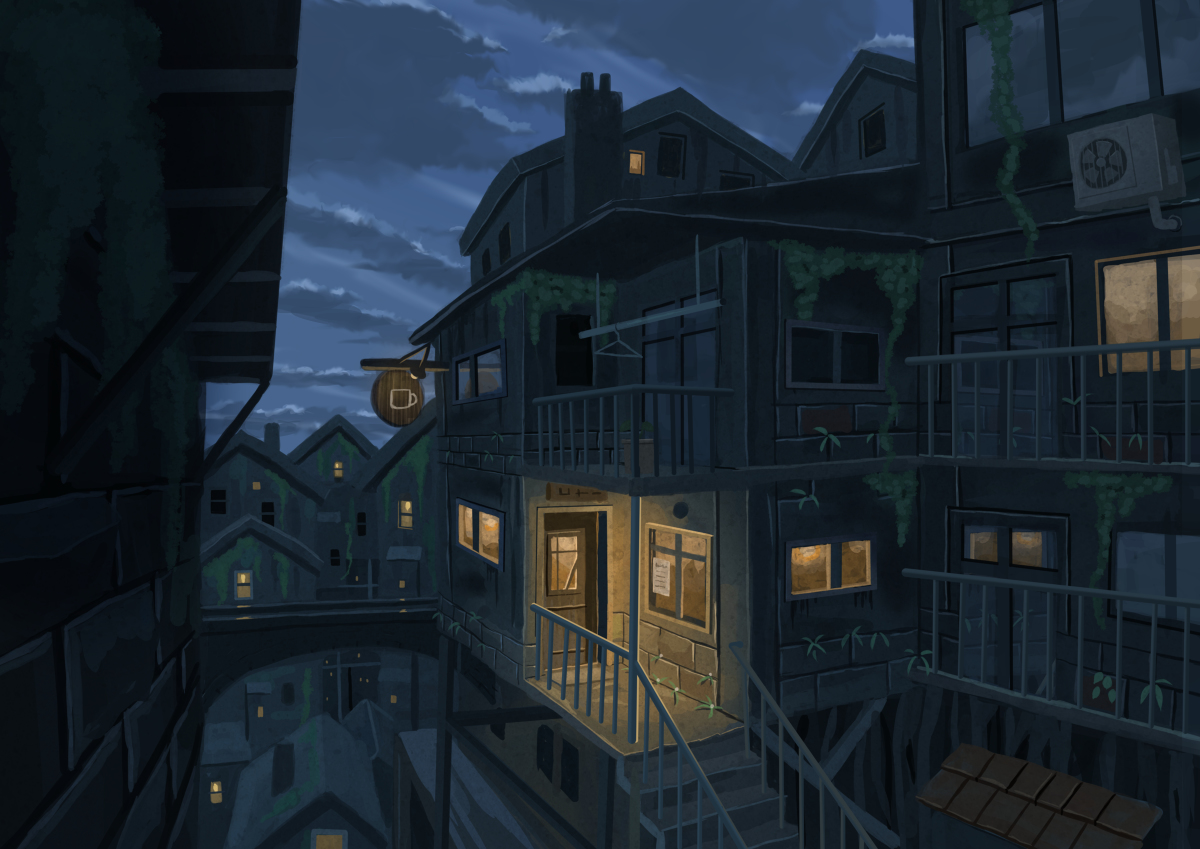 This is a pixiv picture whose title is 町.