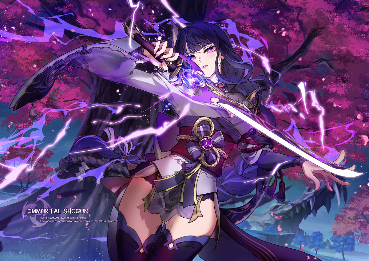 This is a pixiv picture whose title is Raiden Shogun - BAAL.