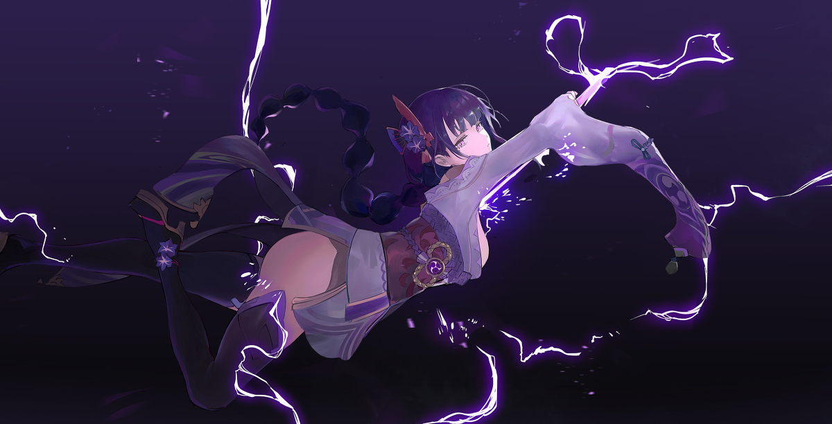 This is a pixiv picture whose title is 雷電将軍.