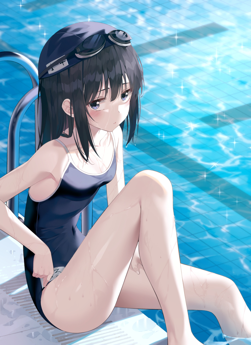 This is a pixiv picture whose title is スク水.