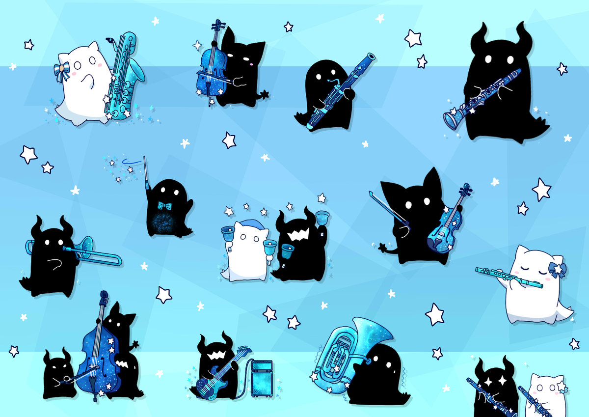 This is a pixiv picture whose title is ホシクイの星空音楽団スタンプ.