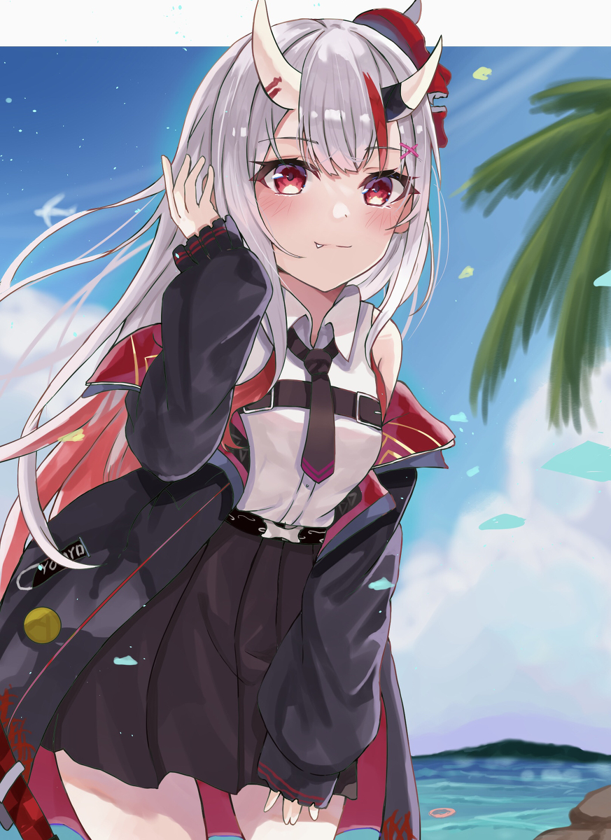 This is a pixiv picture whose title is 海入ろっか.