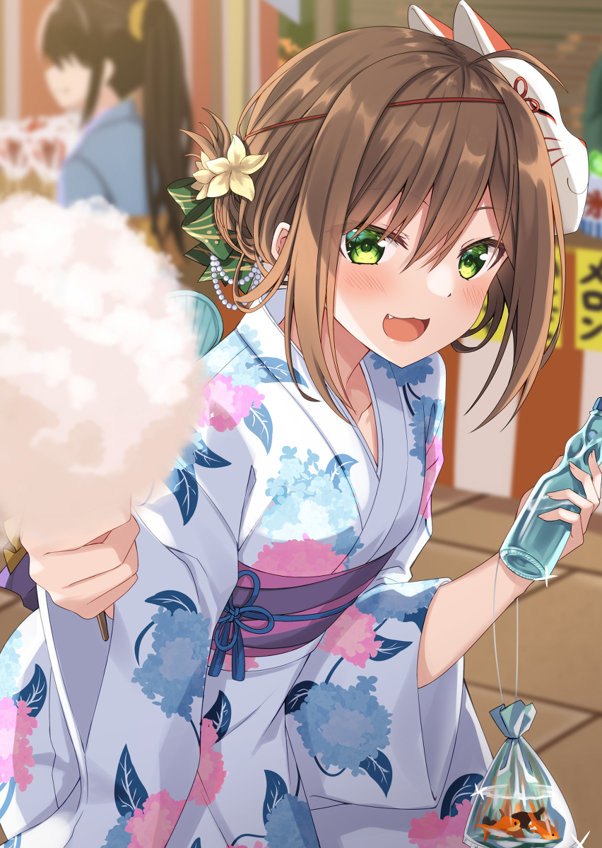 This is a pixiv picture whose title is 「ほら先輩！あーん、ですよ♪」.