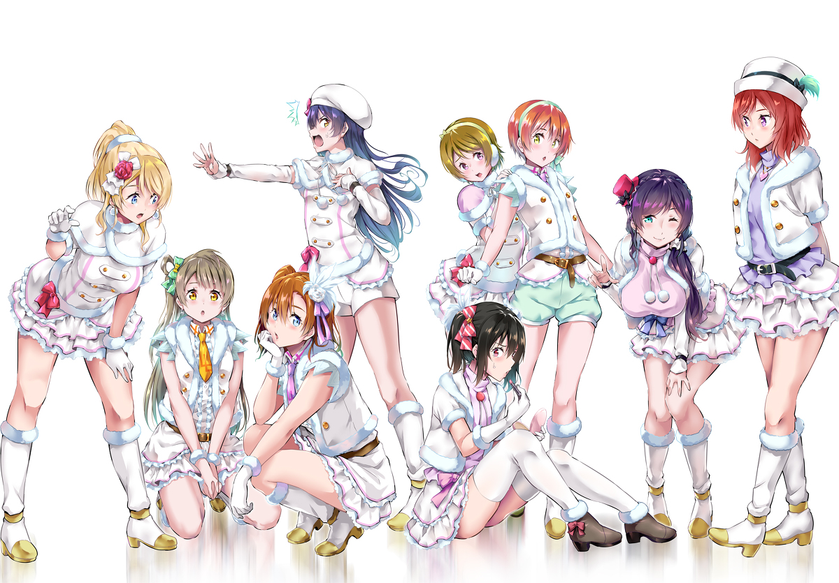 This is a pixiv picture whose title is ライブ前、楽屋でのμ'sの皆さん.