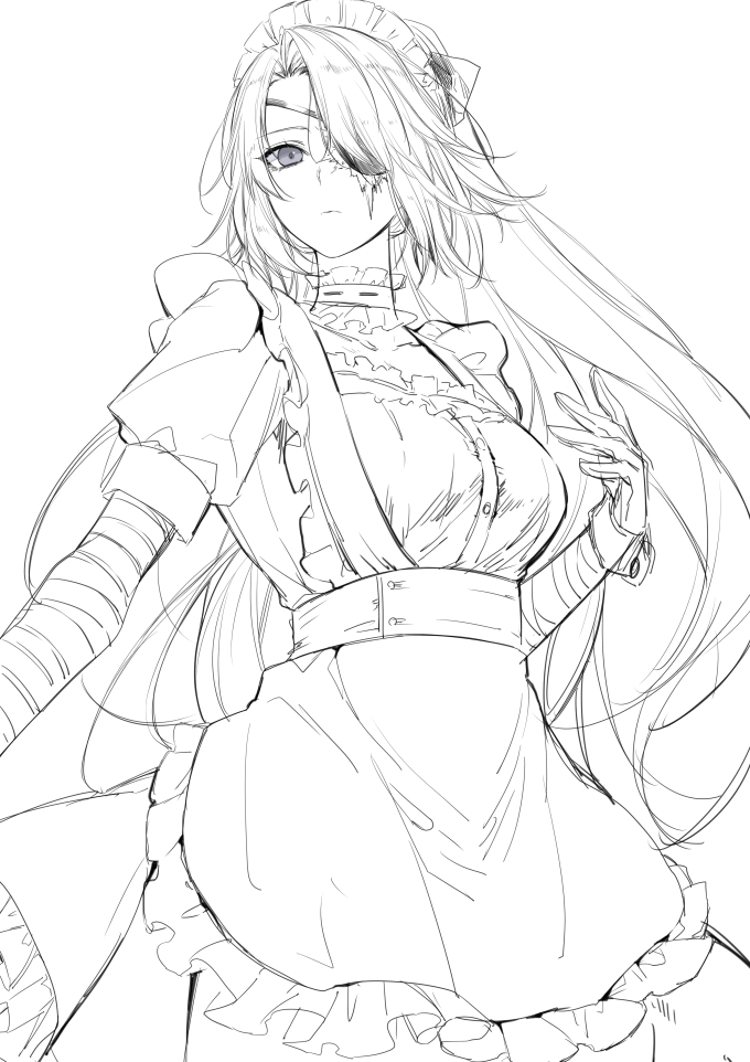 This is a pixiv picture whose title is メイド落書き.