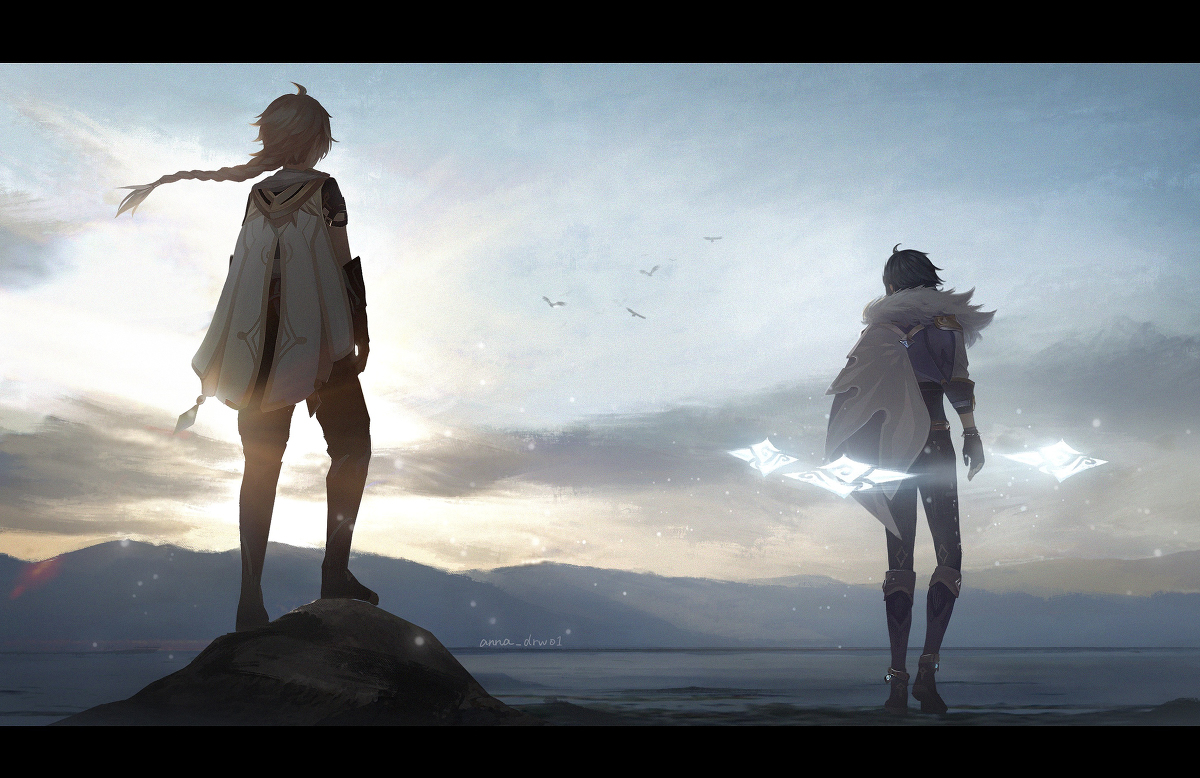 This is a pixiv picture whose title is 空+ガイア.