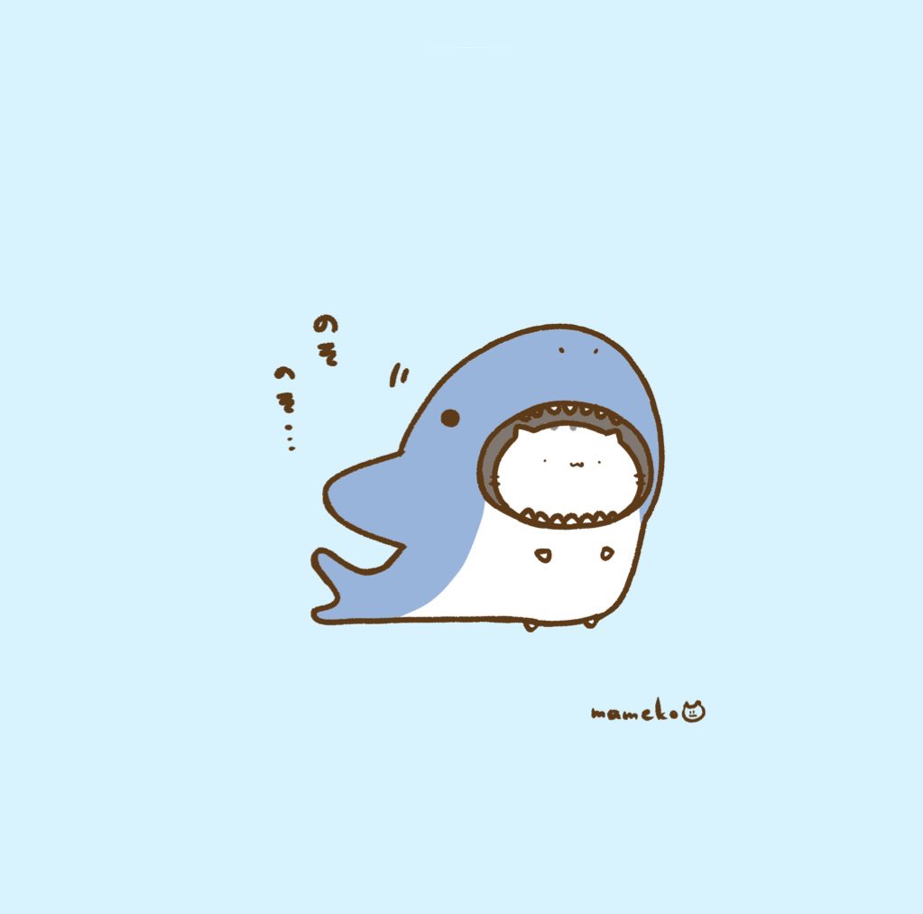 This is a pixiv picture whose title is 🦈🐱.