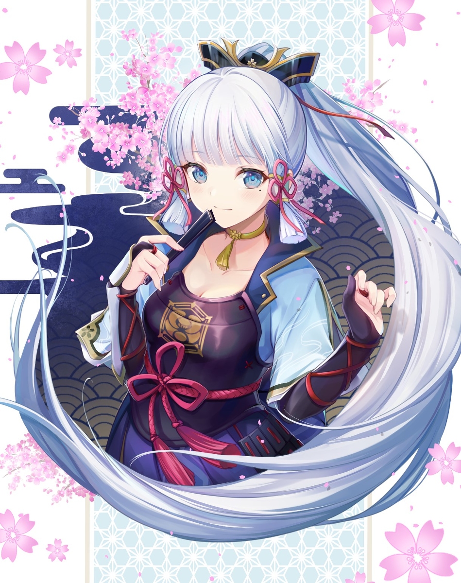 This is a pixiv picture whose title is 神里綾華（原神）.