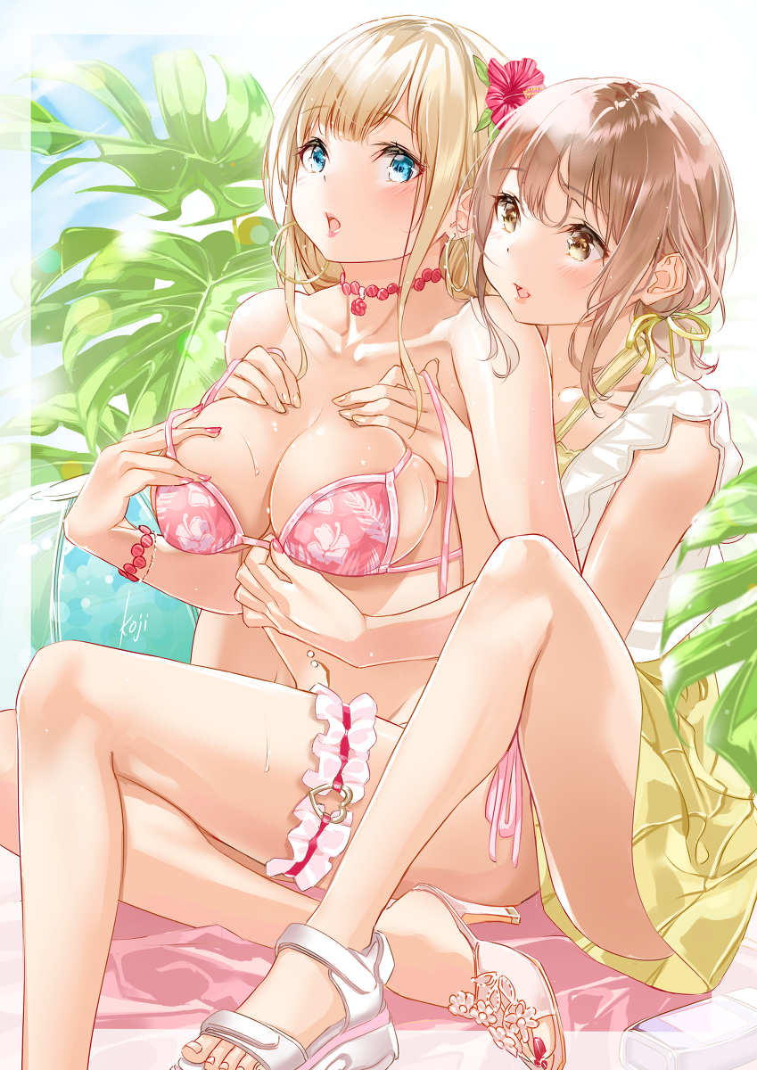 This is a pixiv picture whose title is 彼女と夏を満喫する.