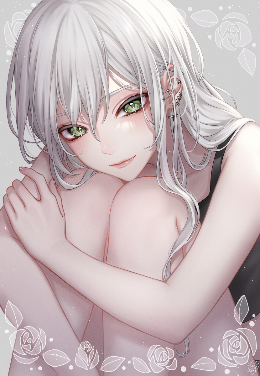 This is a pixiv picture whose title is 白花.