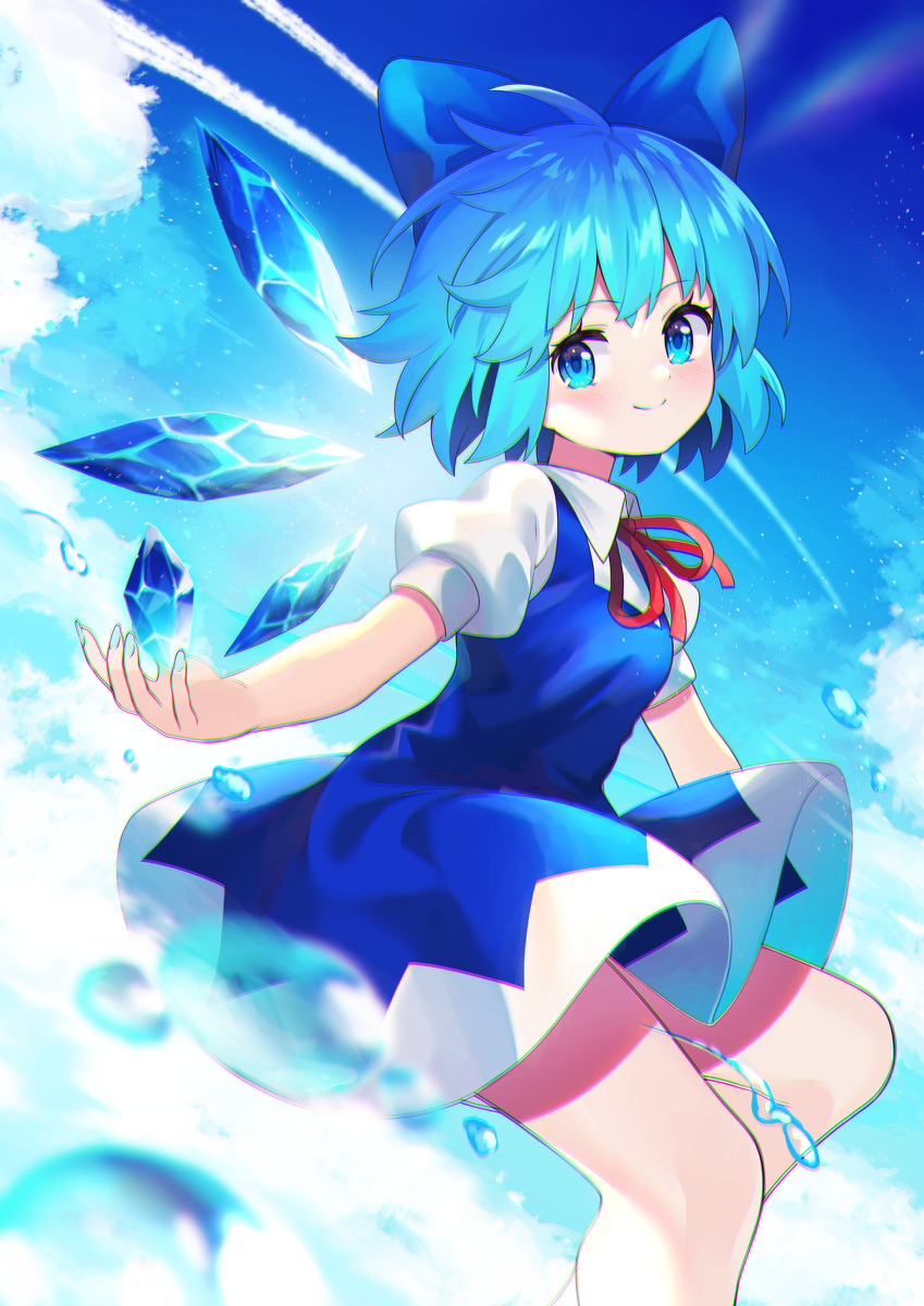 This is a pixiv picture whose title is 溶けない炎天下の氷精.
