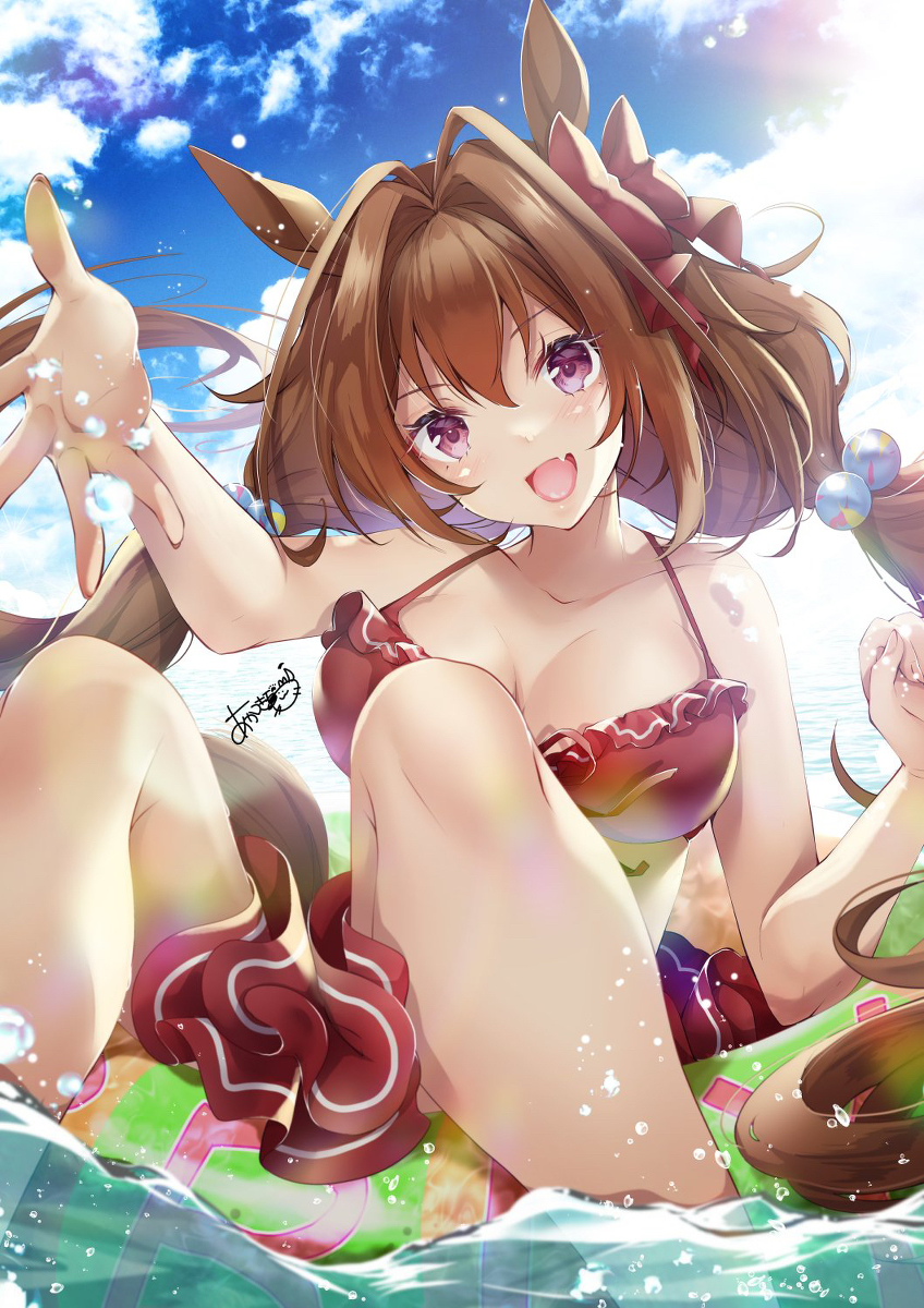 This is a pixiv picture whose title is キミと真夏の太陽の下で水遊びがしたい.