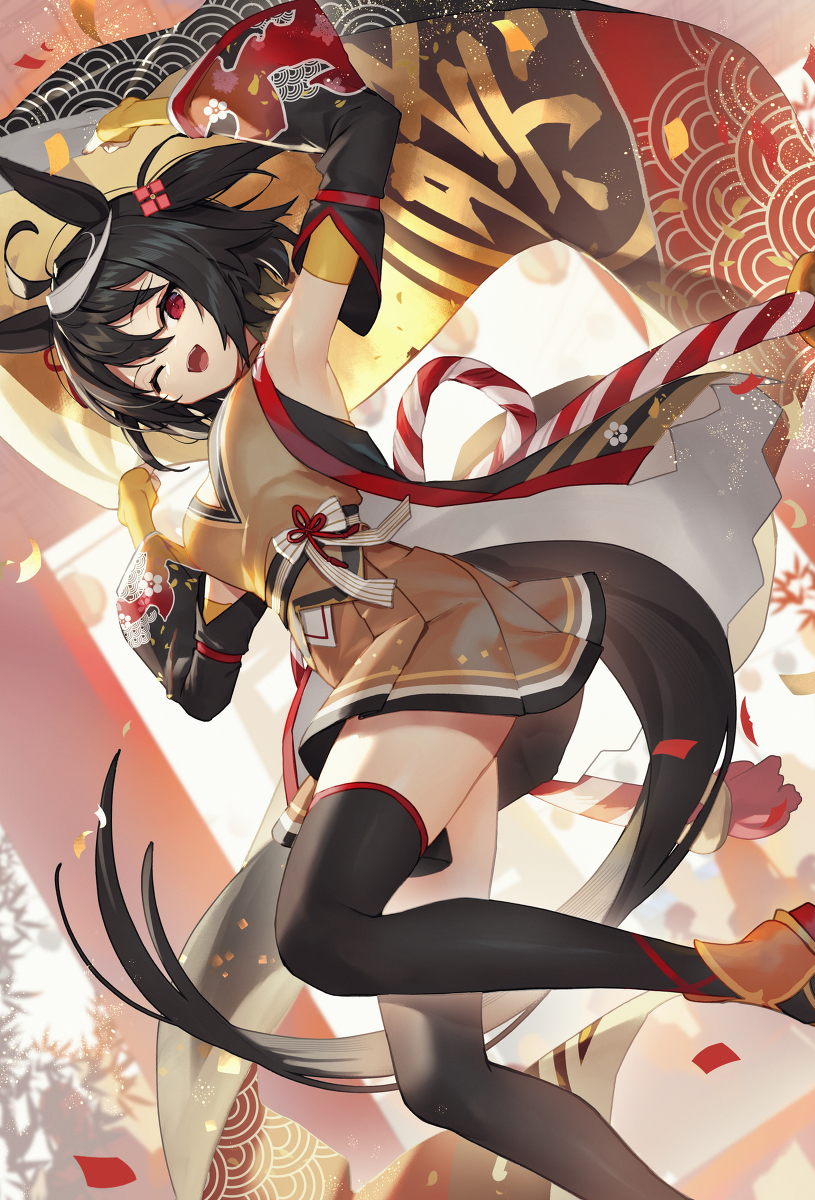 This is a pixiv picture whose title is キタサンブラック.