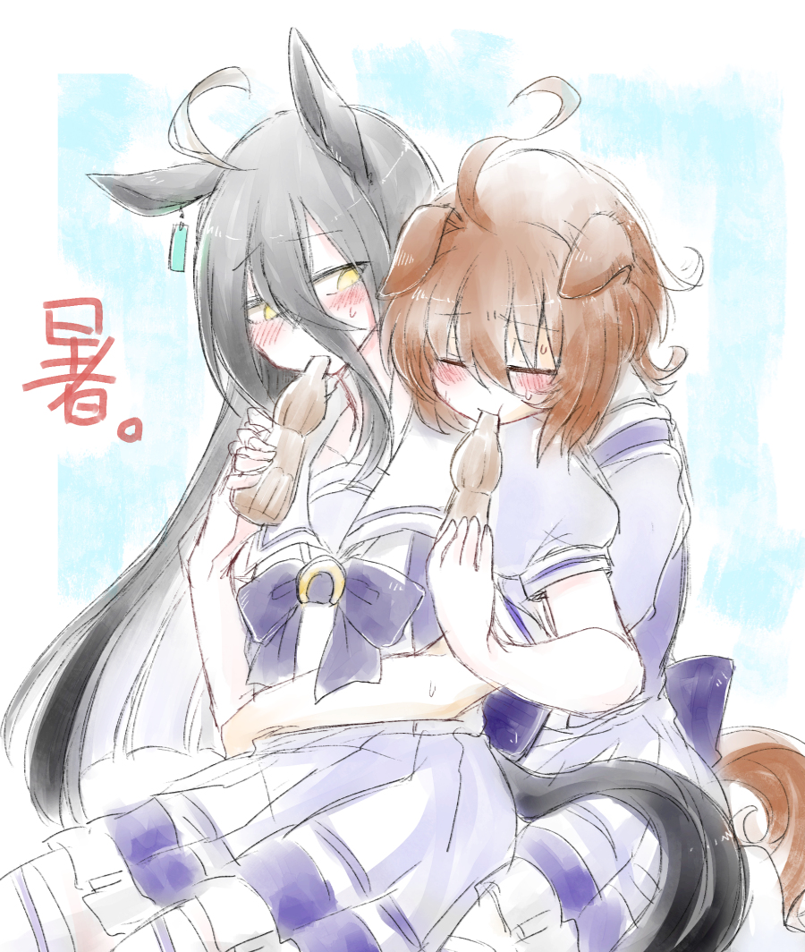 This is a pixiv picture whose title is タキオンとカフェ.