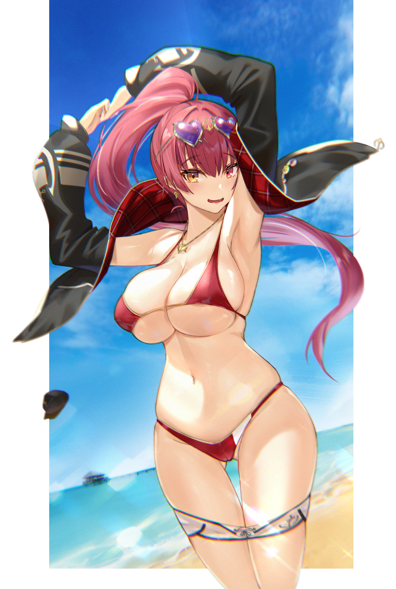This is a pixiv picture whose title is 水着船長.