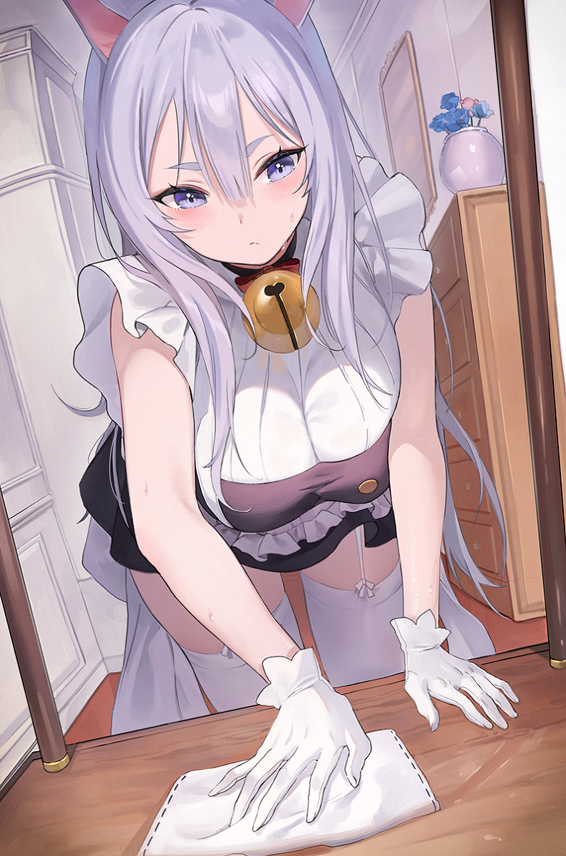 This is a pixiv picture whose title is 猫メイド(10).
