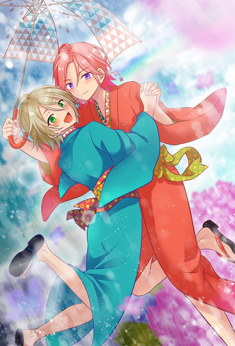 This is a pixiv picture whose title is 梅雨の桜鳥.