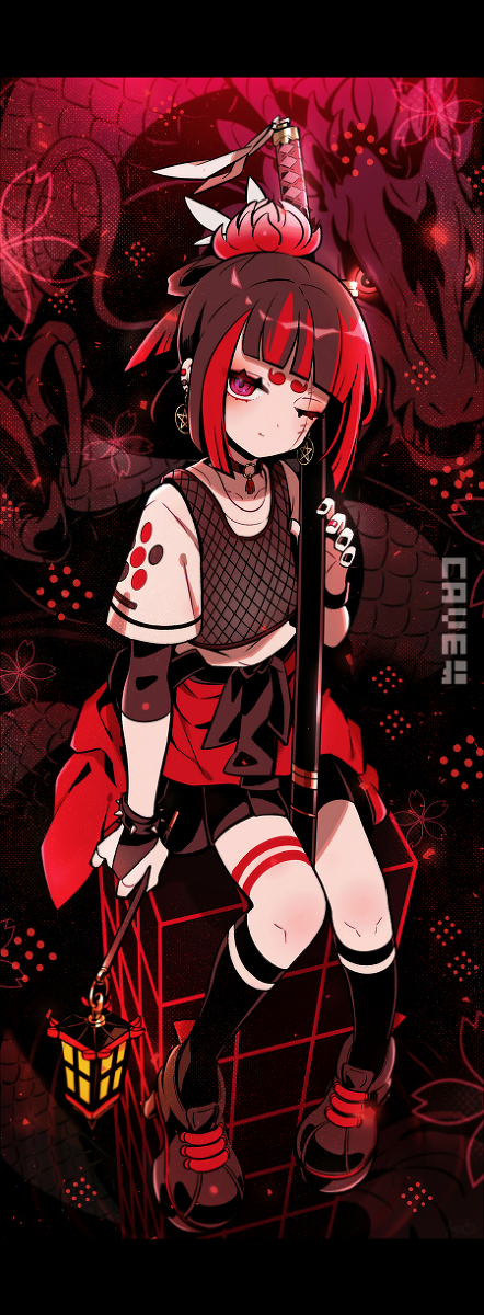 This is a pixiv picture whose title is 紅.