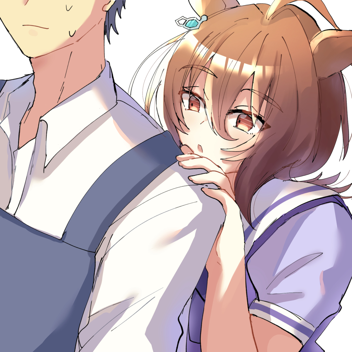 This is a pixiv picture whose title is 【4日目】料理中のトレーナーと.