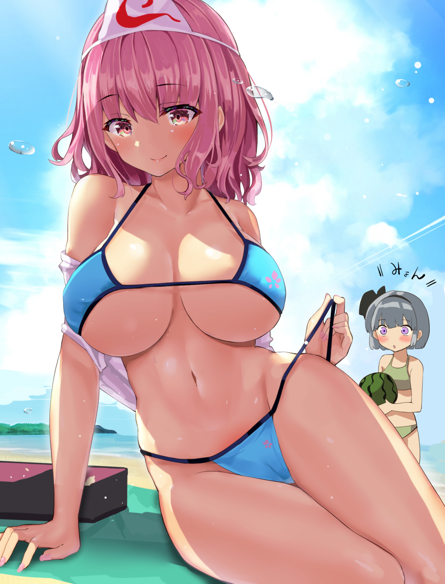 This is a pixiv picture whose title is 幽々子様の水着!.