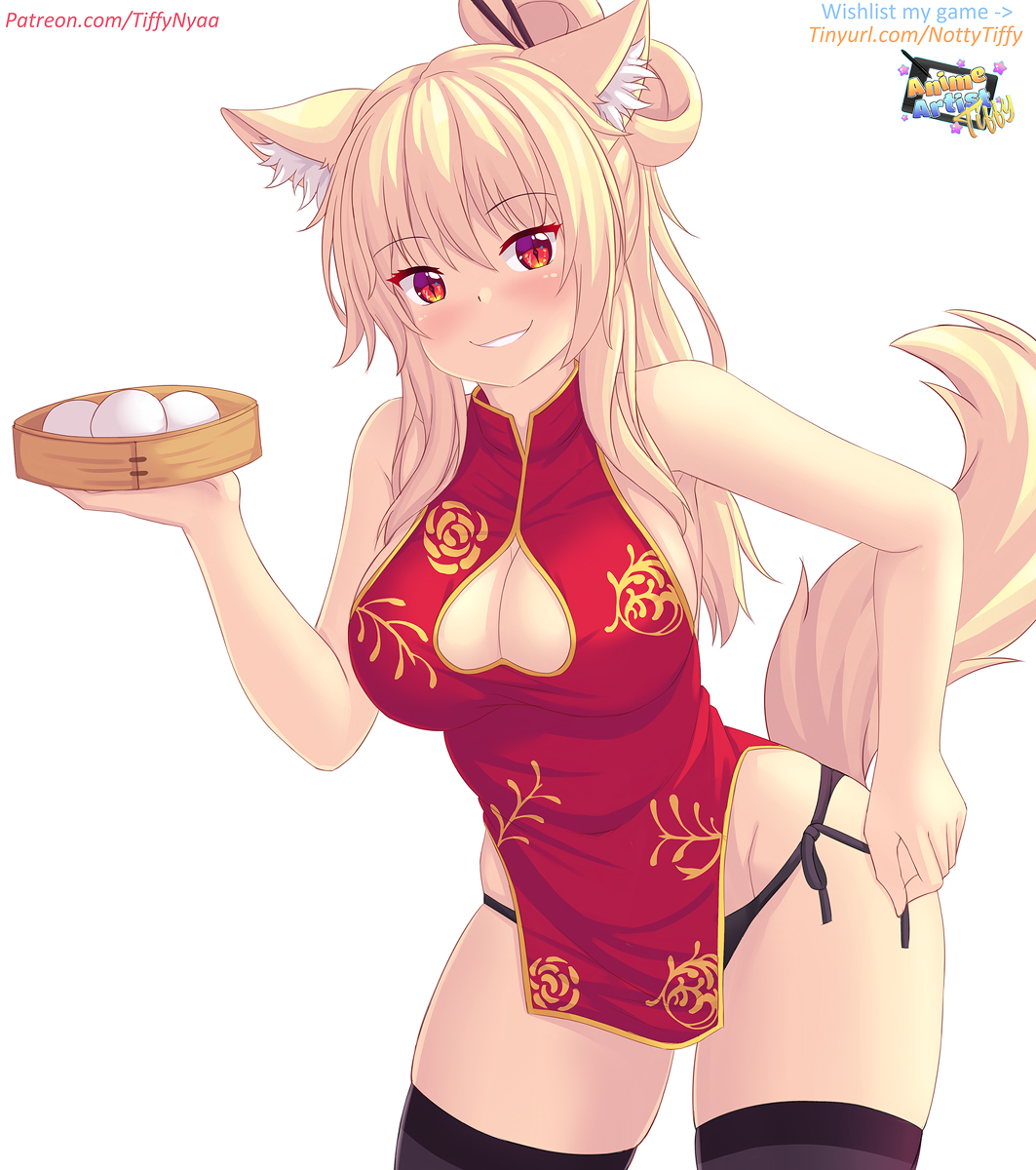 This is a pixiv picture whose title is Qipao Tiffy!! <3 <3.