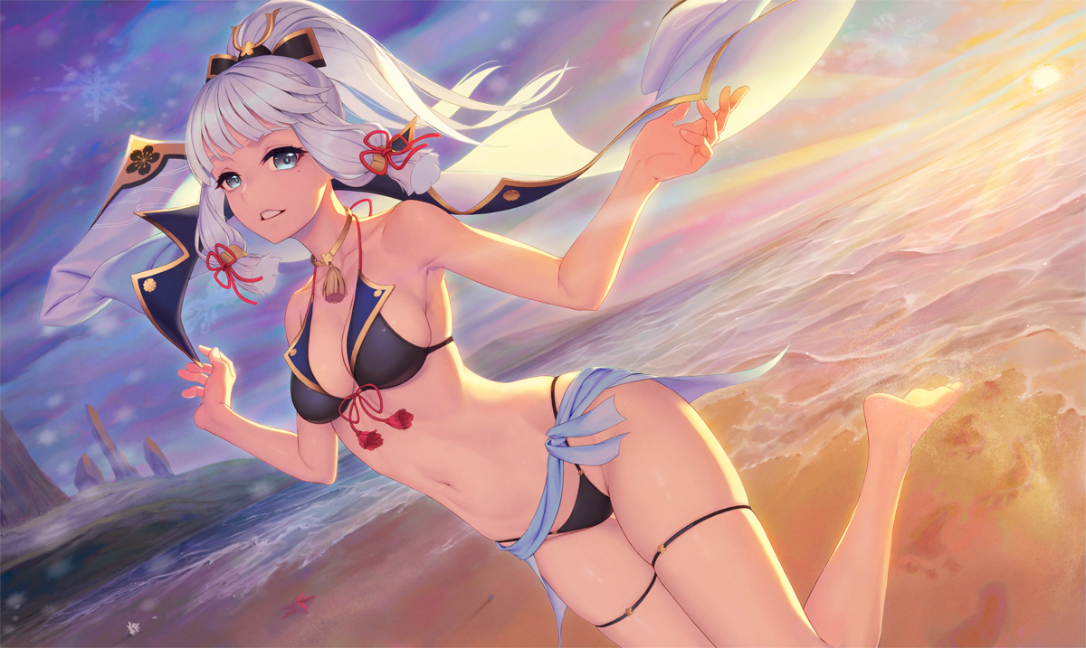 This is a pixiv picture whose title is 水着神里綾華.