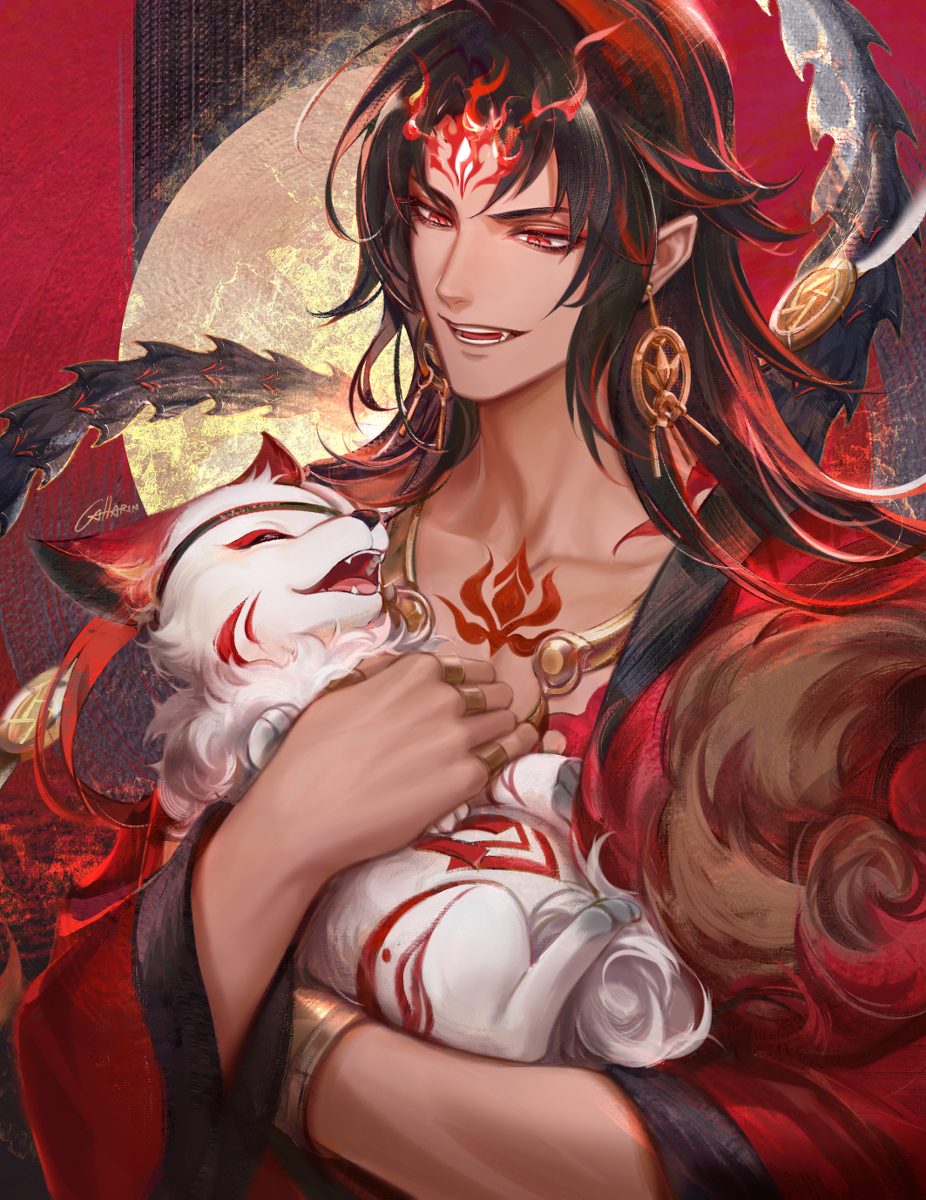 This is a pixiv picture whose title is 阿修羅と小白.