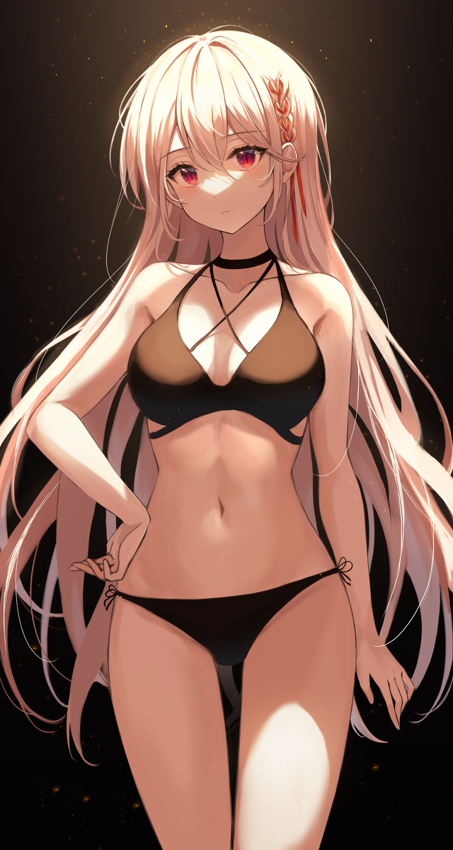 This is a pixiv picture whose title is ブラック·ビキニ.