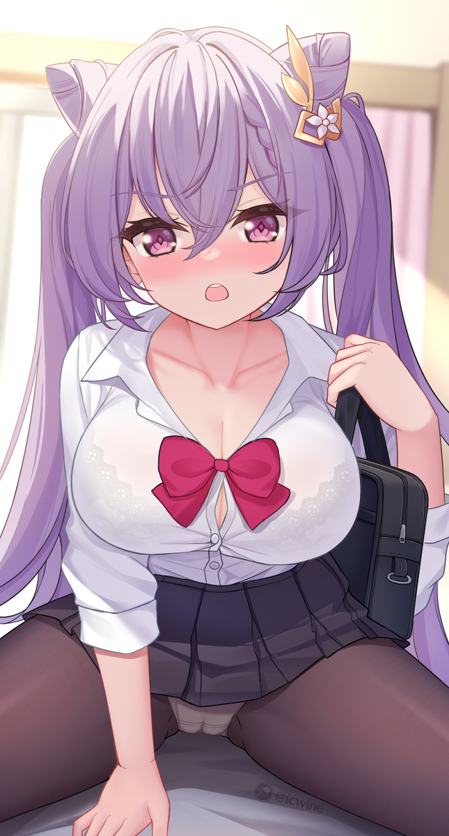 This is a pixiv picture whose title is 朝起こしてくる刻晴.