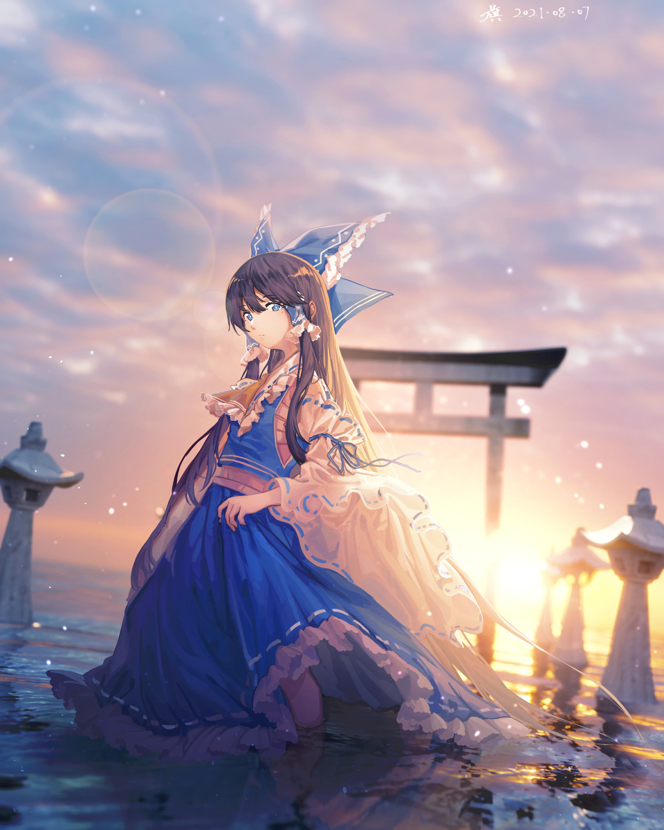 This is a pixiv picture whose title is 水蓝色.