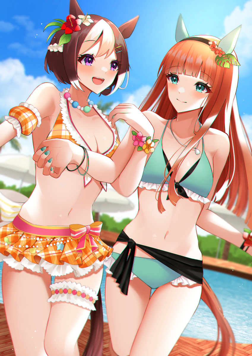 This is a pixiv picture whose title is 水着スぺスズ.