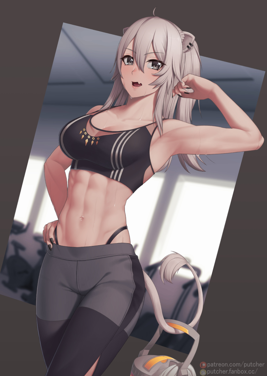 This is a pixiv picture whose title is 獅白ぼたん.