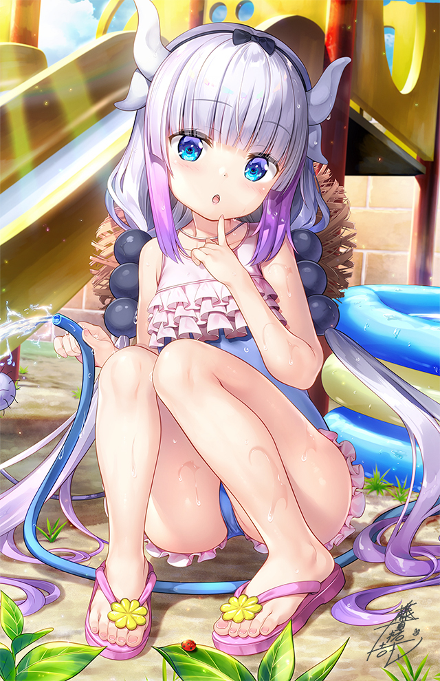 This is a pixiv picture whose title is 水着カンナちゃん.