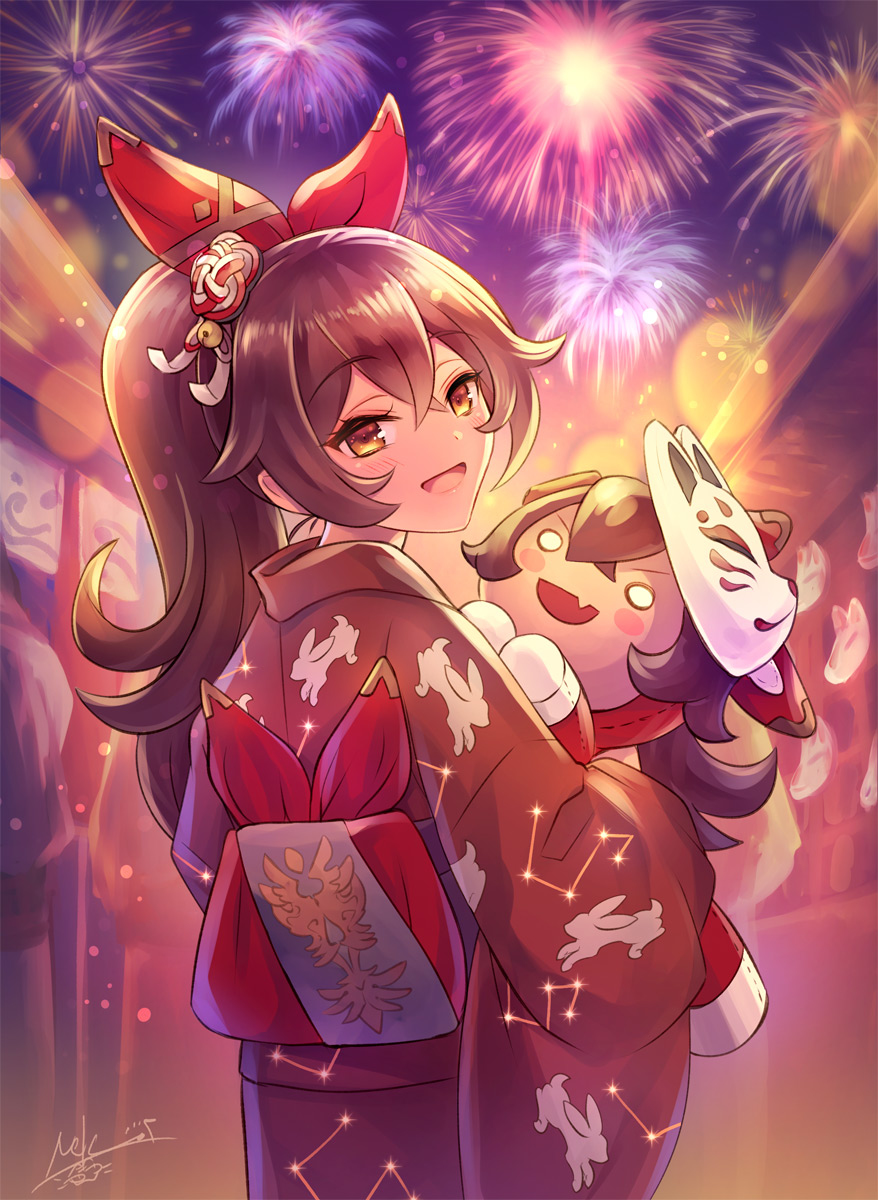 This is a pixiv picture whose title is 雨のような 花火を キミと.